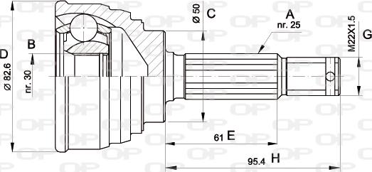 Open Parts CVJ5191.10 - Šarnīru komplekts, Piedziņas vārpsta adetalas.lv