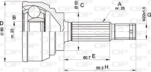 Open Parts CVJ5103.10 - Šarnīru komplekts, Piedziņas vārpsta adetalas.lv