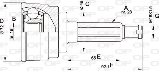 Open Parts CVJ5112.10 - Šarnīru komplekts, Piedziņas vārpsta adetalas.lv