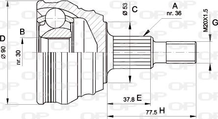 Open Parts CVJ5189.10 - Šarnīru komplekts, Piedziņas vārpsta adetalas.lv