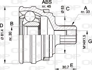 Open Parts CVJ5120.10 - Šarnīru komplekts, Piedziņas vārpsta adetalas.lv