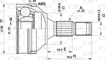 Open Parts CVJ5176.10 - Šarnīru komplekts, Piedziņas vārpsta adetalas.lv