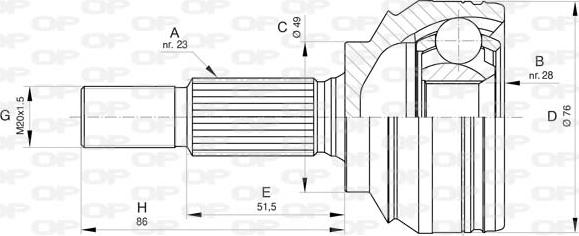 Open Parts CVJ5806.10 - Šarnīru komplekts, Piedziņas vārpsta adetalas.lv