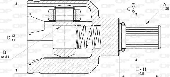 Open Parts CVJ5835.20 - Šarnīru komplekts, Piedziņas vārpsta adetalas.lv