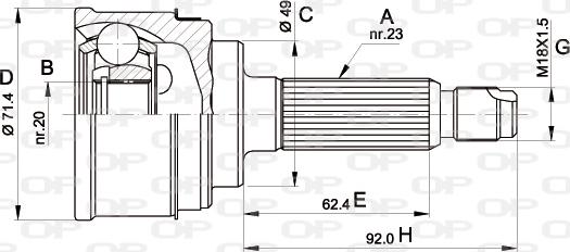 Open Parts CVJ5349.10 - Šarnīru komplekts, Piedziņas vārpsta adetalas.lv