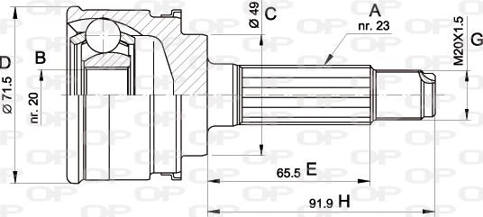 Open Parts CVJ5348.10 - Šarnīru komplekts, Piedziņas vārpsta adetalas.lv