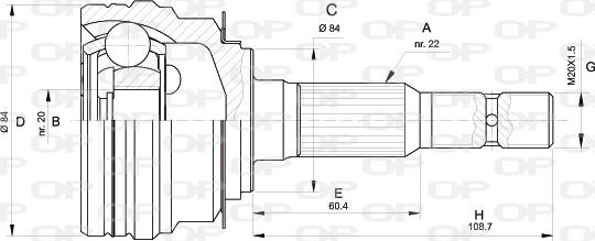 Open Parts CVJ5307.10 - Šarnīru komplekts, Piedziņas vārpsta adetalas.lv