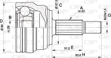 Open Parts CVJ5313.10 - Šarnīru komplekts, Piedziņas vārpsta adetalas.lv