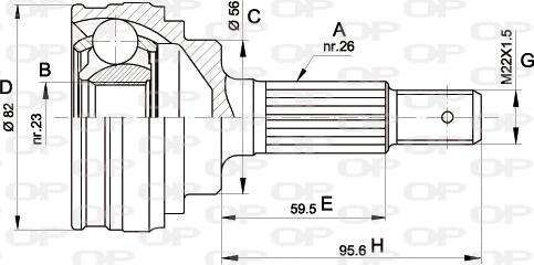 Open Parts CVJ5336.10 - Šarnīru komplekts, Piedziņas vārpsta adetalas.lv