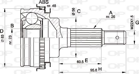 Open Parts CVJ5337.10 - Šarnīru komplekts, Piedziņas vārpsta adetalas.lv