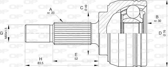 Open Parts CVJ5798.10 - Šarnīru komplekts, Piedziņas vārpsta adetalas.lv