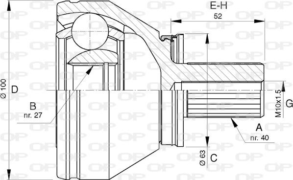 Open Parts CVJ5744.10 - Šarnīru komplekts, Piedziņas vārpsta adetalas.lv