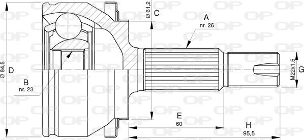 Open Parts CVJ5739.10 - Šarnīru komplekts, Piedziņas vārpsta adetalas.lv