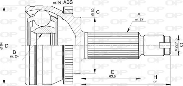 Open Parts CVJ5777.10 - Šarnīru komplekts, Piedziņas vārpsta adetalas.lv