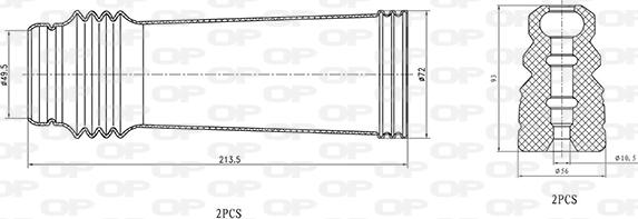 Open Parts DCK5096.04 - Putekļu aizsargkomplekts, Amortizators adetalas.lv