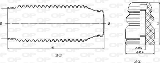 Open Parts DCK5091.04 - Putekļu aizsargkomplekts, Amortizators adetalas.lv