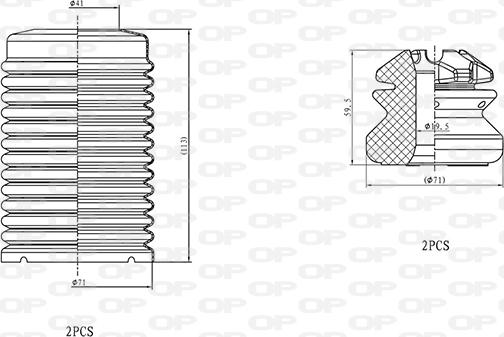 Open Parts DCK5098.04 - Putekļu aizsargkomplekts, Amortizators adetalas.lv