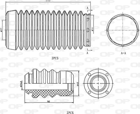 Open Parts DCK5046.04 - Putekļu aizsargkomplekts, Amortizators adetalas.lv