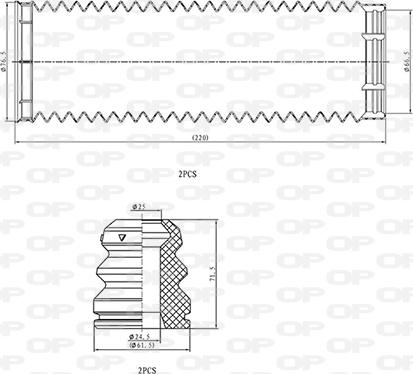 Open Parts DCK5056.04 - Putekļu aizsargkomplekts, Amortizators adetalas.lv