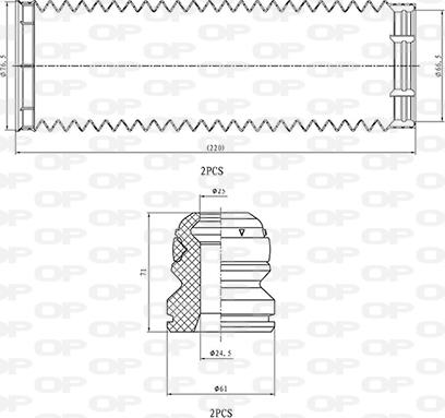 Open Parts DCK5057.04 - Putekļu aizsargkomplekts, Amortizators adetalas.lv