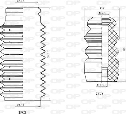 Open Parts DCK5009.04 - Putekļu aizsargkomplekts, Amortizators adetalas.lv