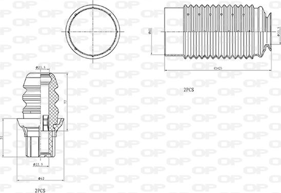 Open Parts DCK5008.04 - Putekļu aizsargkomplekts, Amortizators adetalas.lv