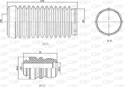 Open Parts DCK5010.04 - Putekļu aizsargkomplekts, Amortizators adetalas.lv