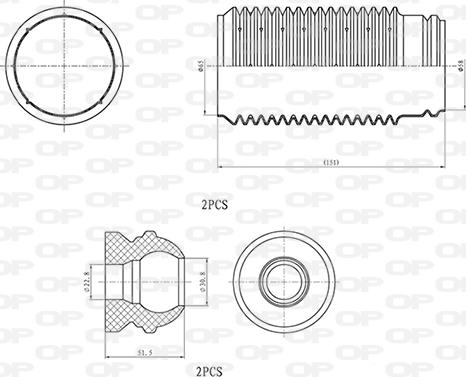 Open Parts DCK5018.04 - Putekļu aizsargkomplekts, Amortizators adetalas.lv