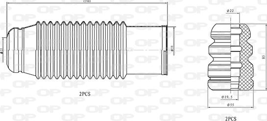 Open Parts DCK5081.04 - Putekļu aizsargkomplekts, Amortizators adetalas.lv