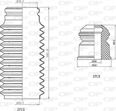 Open Parts DCK5039.04 - Putekļu aizsargkomplekts, Amortizators adetalas.lv