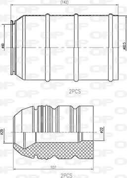 Open Parts DCK5033.04 - Putekļu aizsargkomplekts, Amortizators adetalas.lv