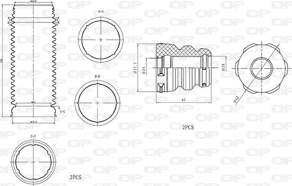 Open Parts DCK5020.04 - Putekļu aizsargkomplekts, Amortizators adetalas.lv