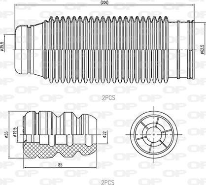 Open Parts DCK5023.04 - Putekļu aizsargkomplekts, Amortizators adetalas.lv