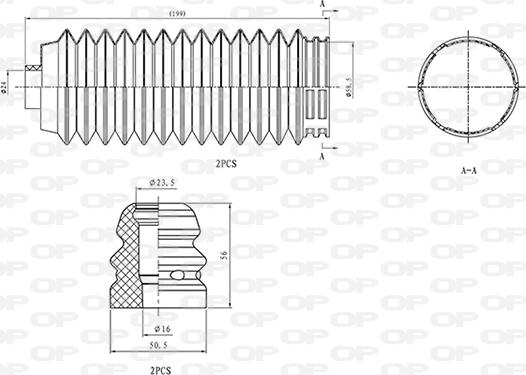 Open Parts DCK5072.04 - Putekļu aizsargkomplekts, Amortizators adetalas.lv