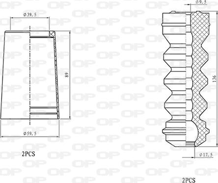 Open Parts DCK5077.04 - Putekļu aizsargkomplekts, Amortizators adetalas.lv