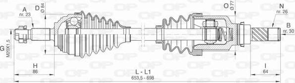 Open Parts DRS6447.00 - Piedziņas vārpsta adetalas.lv