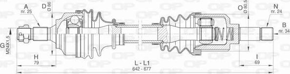 Open Parts DRS6454.00 - Piedziņas vārpsta adetalas.lv