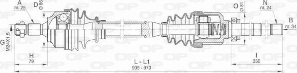 Open Parts DRS6456.00 - Piedziņas vārpsta adetalas.lv