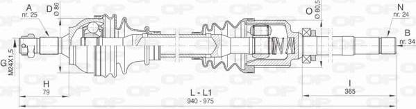 Open Parts DRS6457.00 - Piedziņas vārpsta adetalas.lv