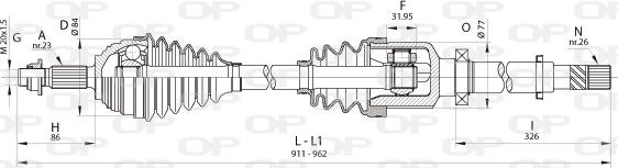 Open Parts DRS6401.00 - Piedziņas vārpsta adetalas.lv