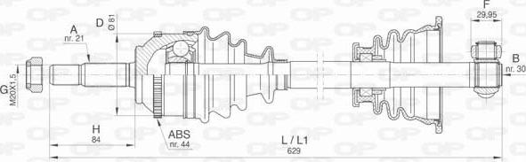 Open Parts DRS6413.00 - Piedziņas vārpsta adetalas.lv