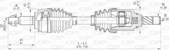 Open Parts DRS6417.00 - Piedziņas vārpsta adetalas.lv