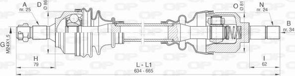 Open Parts DRS6435.00 - Piedziņas vārpsta adetalas.lv