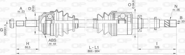 Open Parts DRS6436.00 - Piedziņas vārpsta adetalas.lv