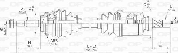 Open Parts DRS6437.00 - Piedziņas vārpsta adetalas.lv