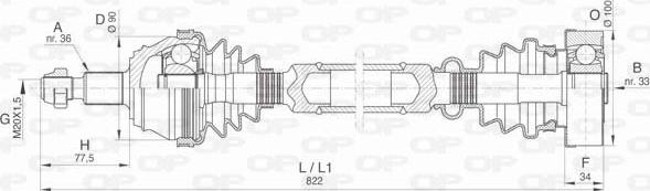 Open Parts DRS6423.00 - Piedziņas vārpsta adetalas.lv