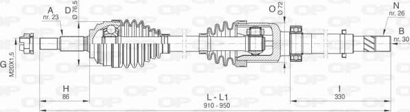 Open Parts DRS6473.00 - Piedziņas vārpsta adetalas.lv