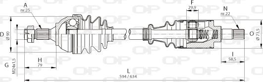 Open Parts DRS6040.00 - Piedziņas vārpsta adetalas.lv