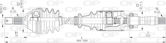 Open Parts DRS6041.00 - Piedziņas vārpsta adetalas.lv