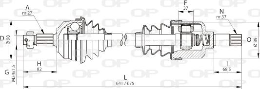 Open Parts DRS6050.00 - Piedziņas vārpsta adetalas.lv